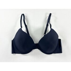 Laura Ashley Smooth Seamless Push-Up T-Shirt Underwire Bra Classic Navy Blue 34B
